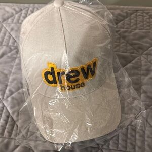 Drew House Cream Cap with Yellow Logo